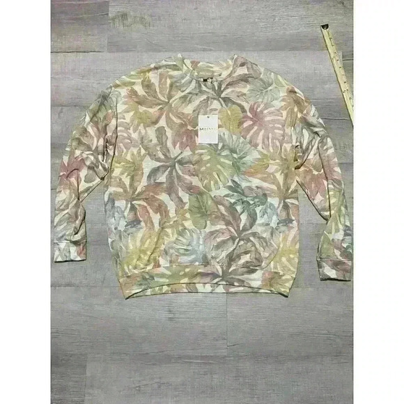Show Me Your Mumu Palmer Sweatshirt Tropical Palm Monstera Knit Small. sku068 - Picture 7 of 9